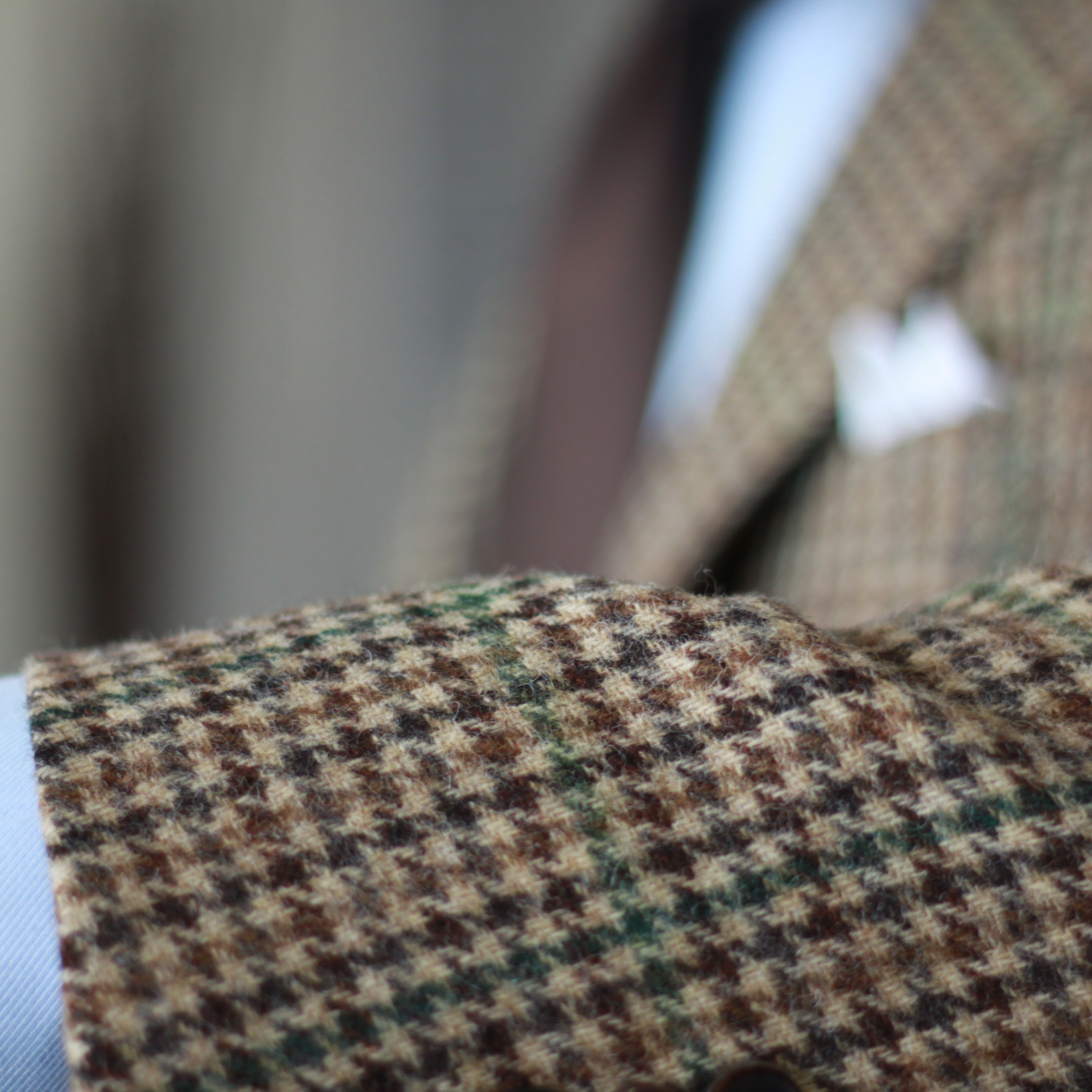 Brown Tweed Sport Coat Outfit Idea With Navy Pants & OCBD