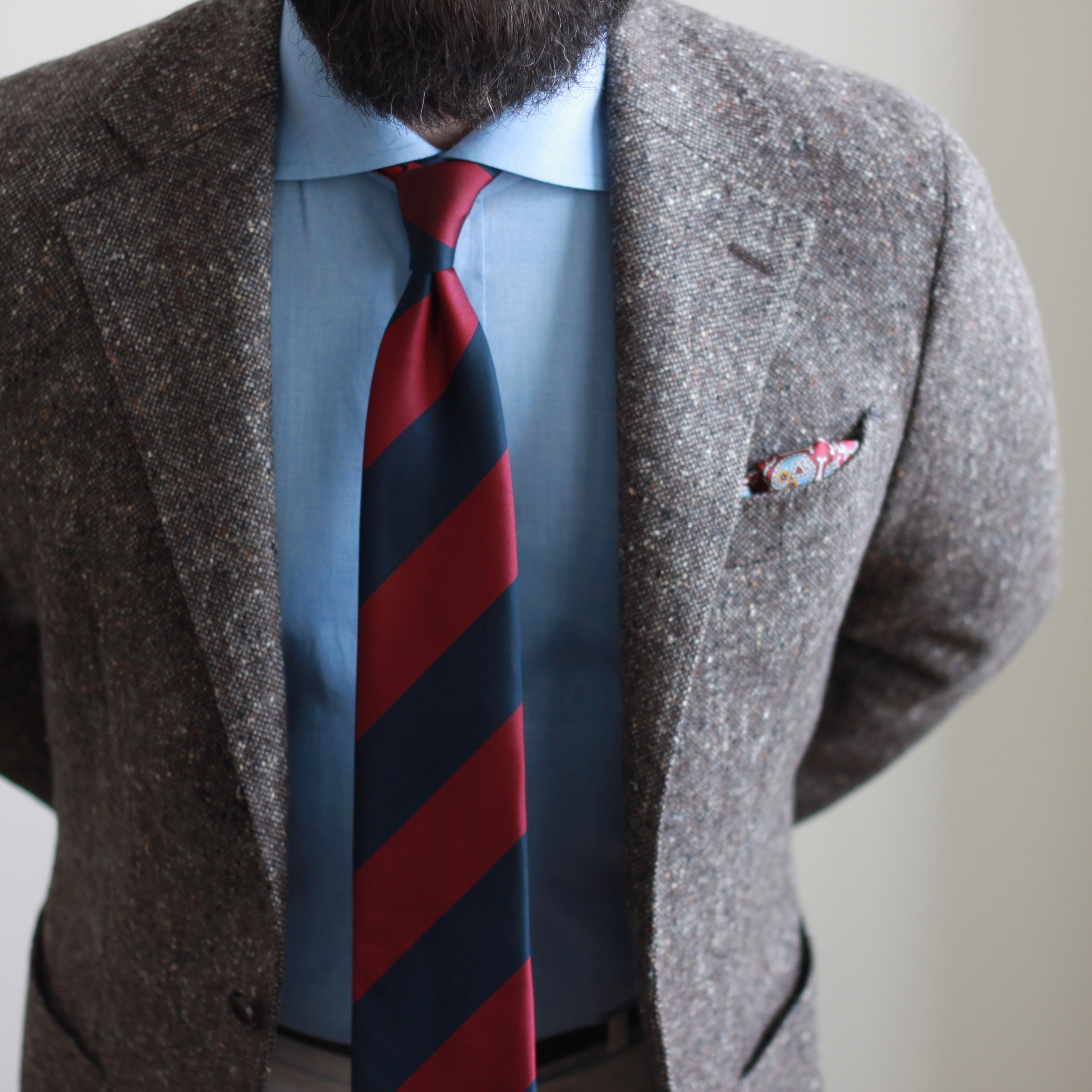 donegal, tweed, block stripe tie, what i wore, february 2018, outfit inspiration