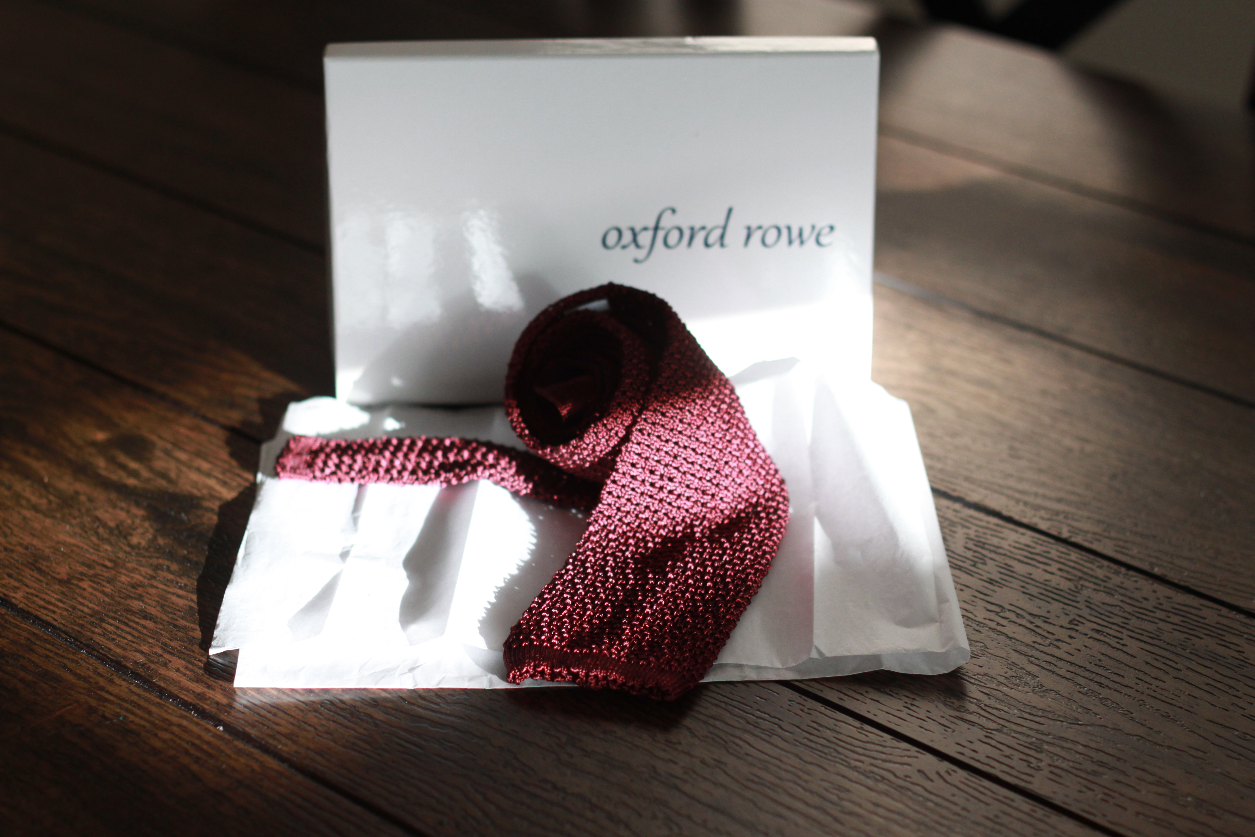 merlot knit, knit tie, crunchy silk, oxford rowe