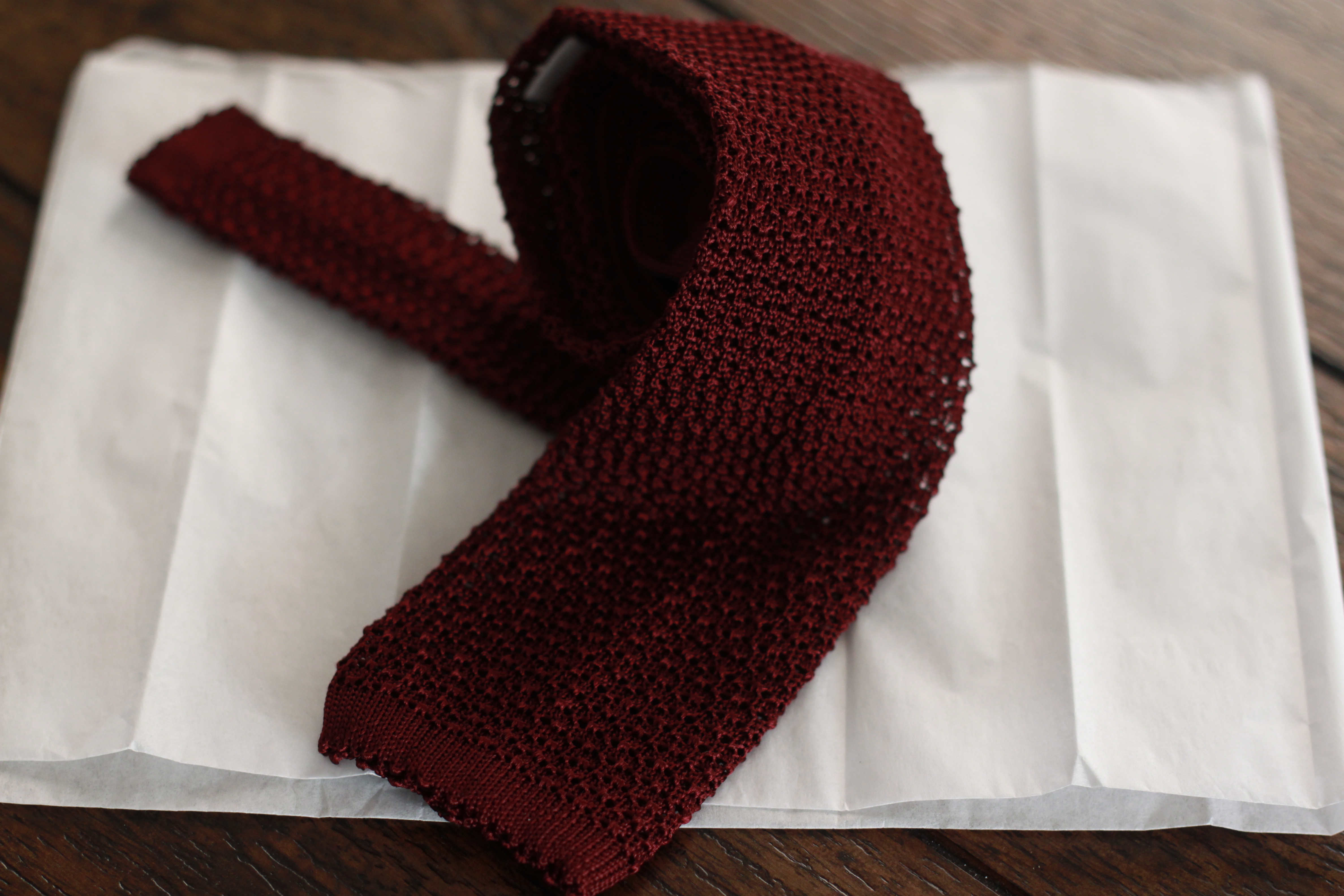 merlot knit, crunchy silk, silk knit, knit tie, oxford rowe