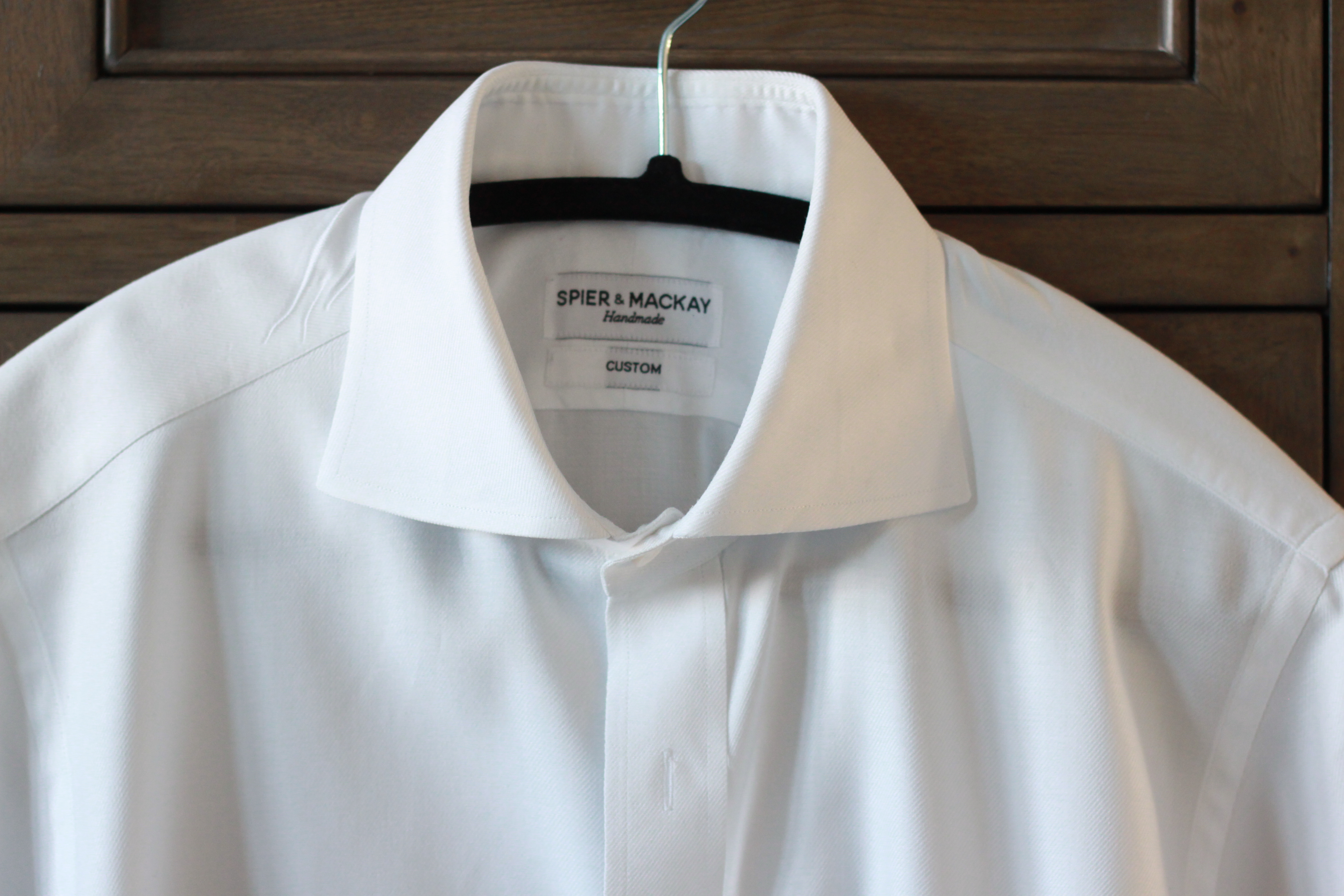 white dress shirt, dress shirt collection, spread collar, royal twill