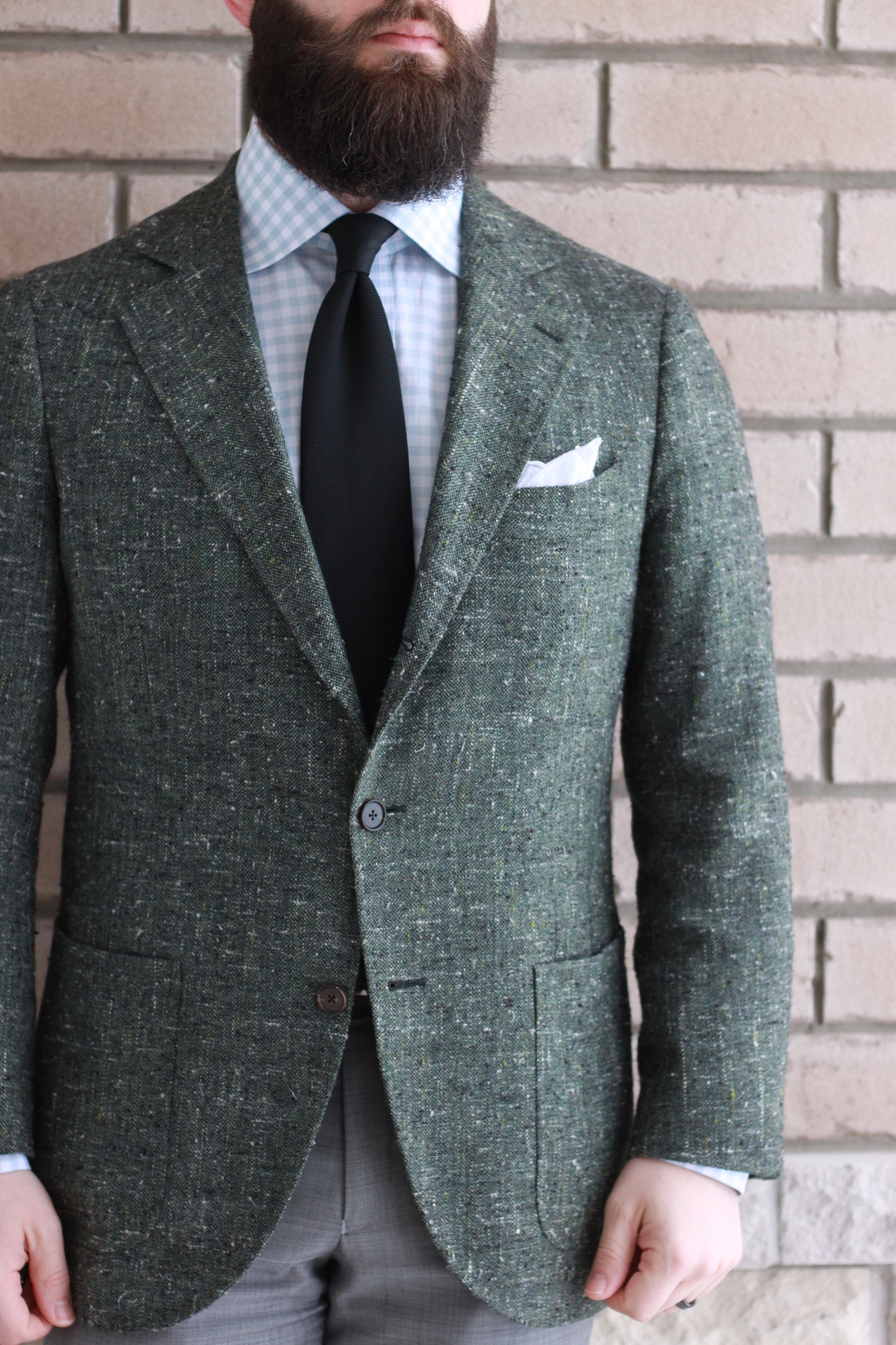 green slub, sport coat,odd jacket, what i wore, white pocket square, menswear 