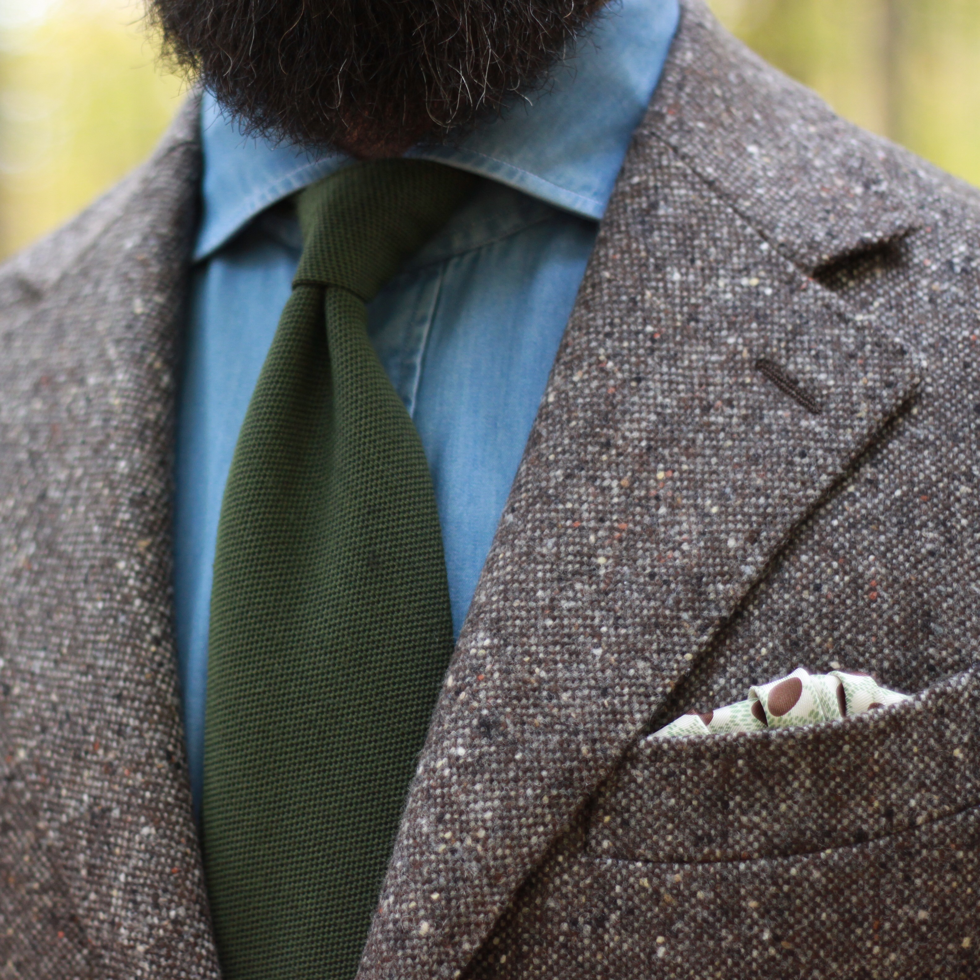 denim dress shirt, donegal, tweed, sport coat, textures, what i wore