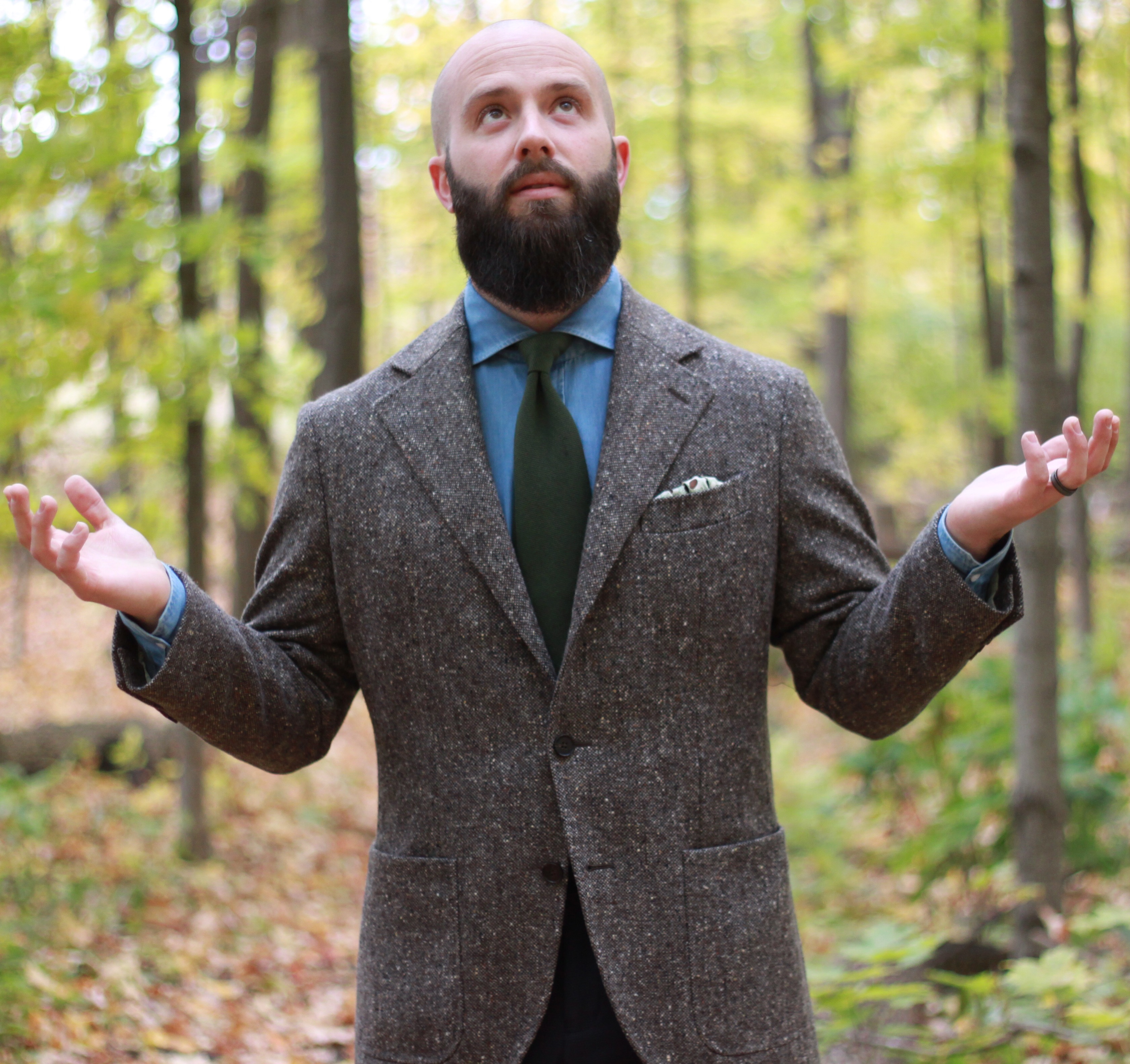 Chambray shirt with clearance blazer