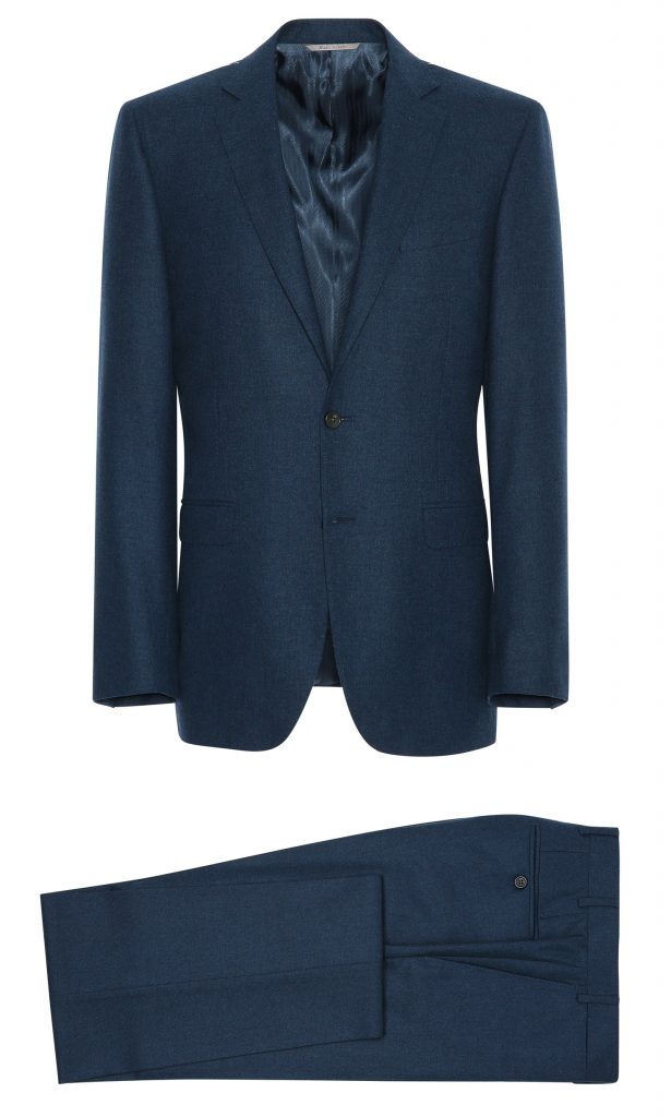 canali, suit, menswear, petrol blue, flannel