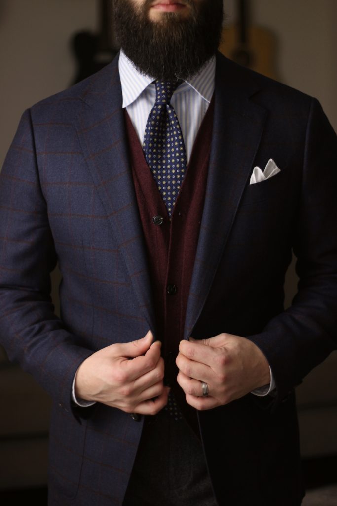cardigan, what i wore, layers, classic menswear, tie, pocket square
