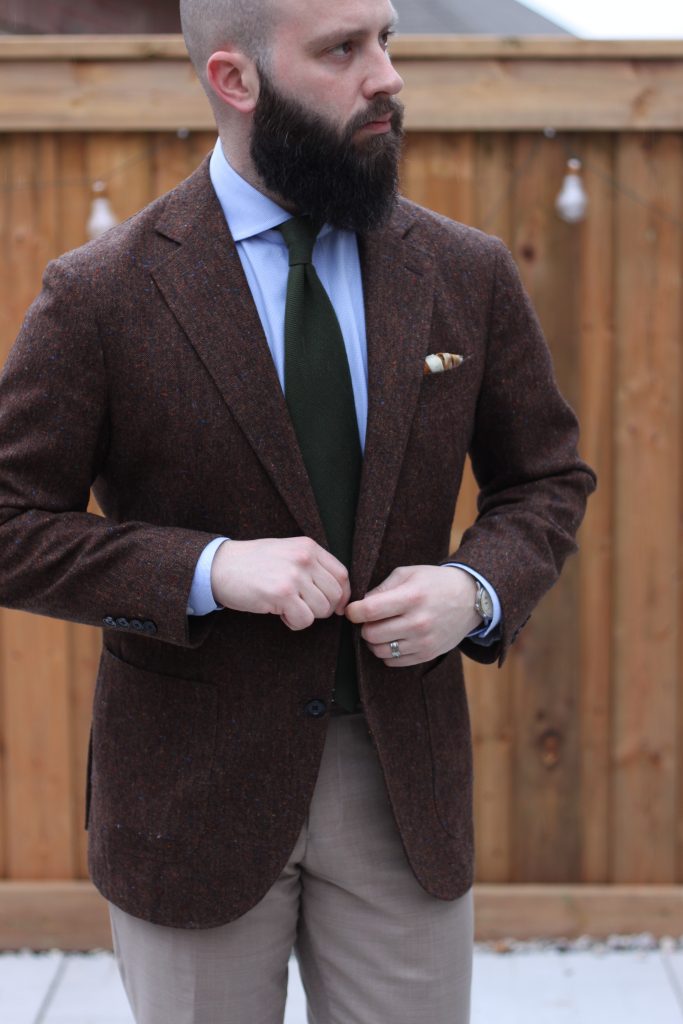 what i wore, orient watch, luxeswap, flannel, tweed, pocket square, after the suit