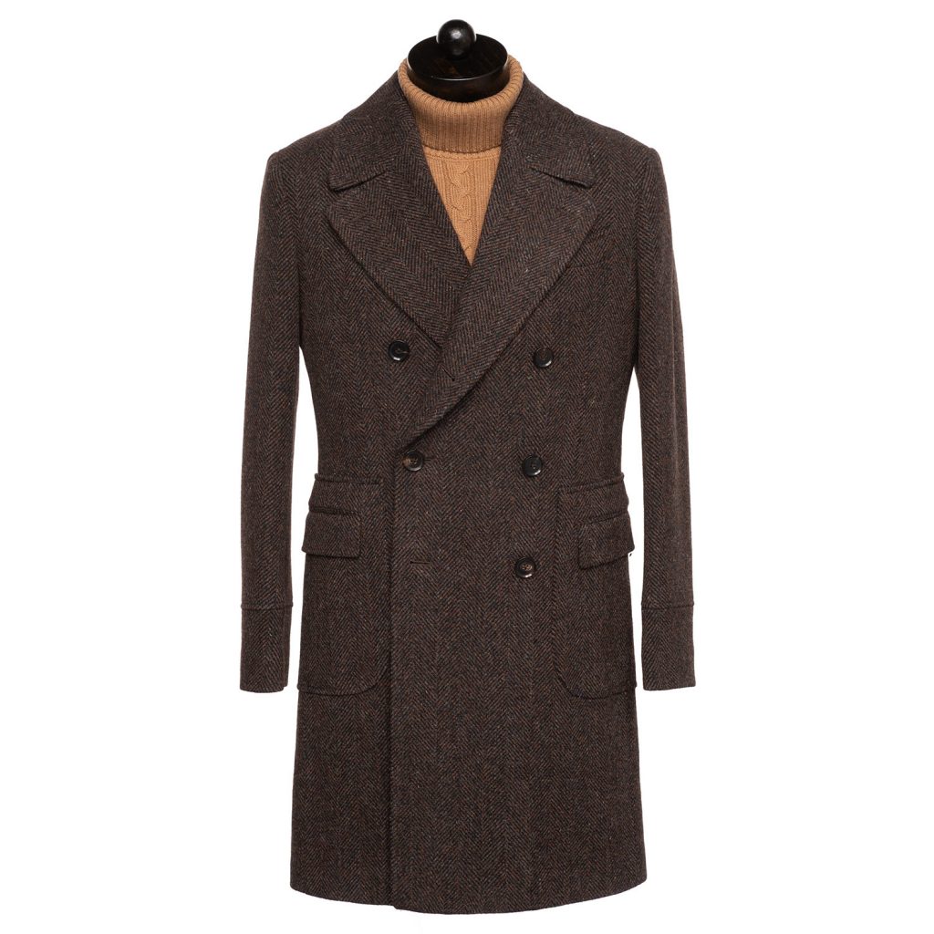 polo coat, burgundy, brown, herringbone, outerwear, menswear, spier and mackay, spier & mackay